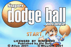 Super Dodge Ball Advance title screen for GameBoy Advance